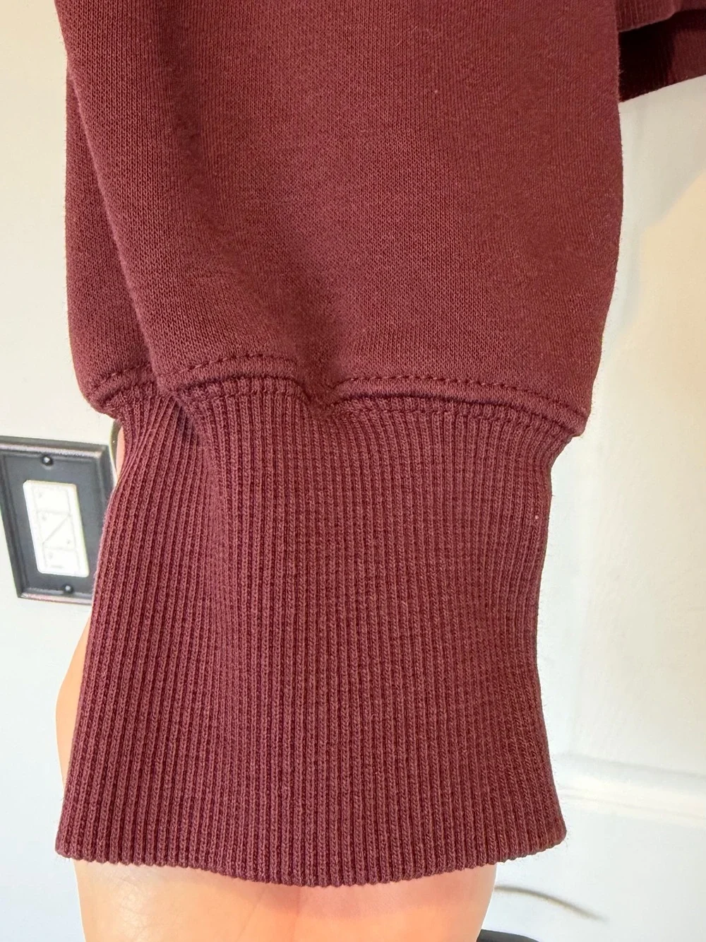 Auth. ✅ Nike Phoenix Oversized Crop Crewneck in “Burgundy Crush/Sail” Size Small